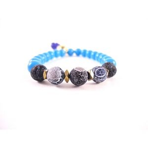 COPY - Blue Tassel Stretch Bracelet Blue Handmade Jewelry